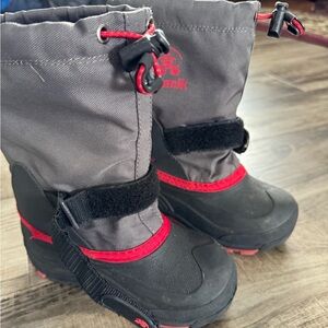 Kamik Kids' Gray and Red Snow Boots